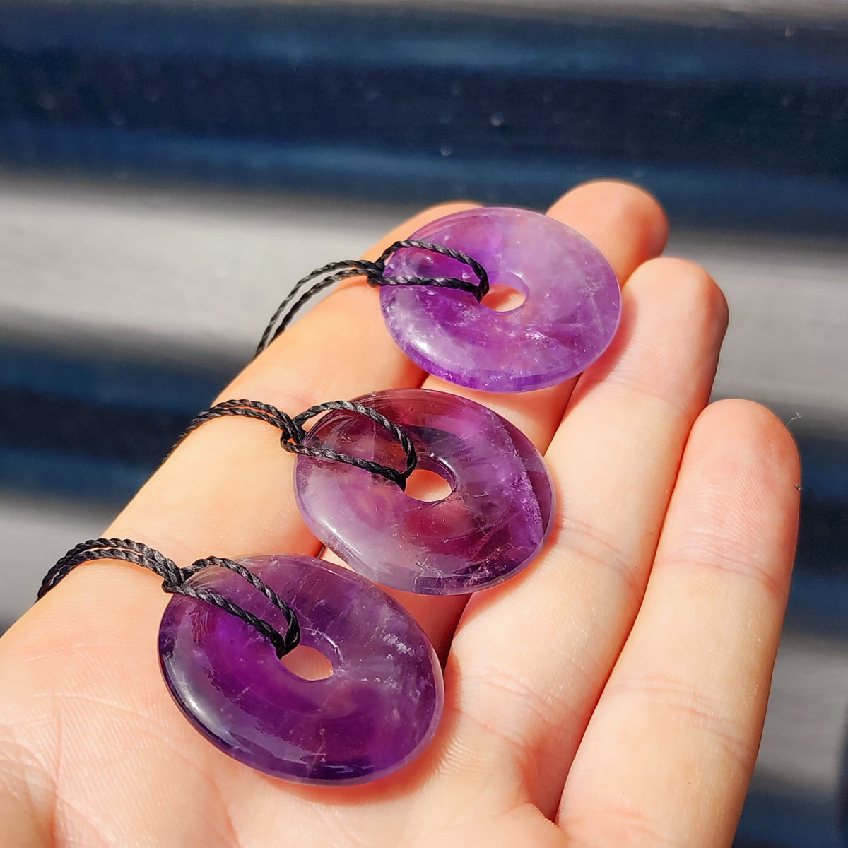 Amethyst shop donut pendant