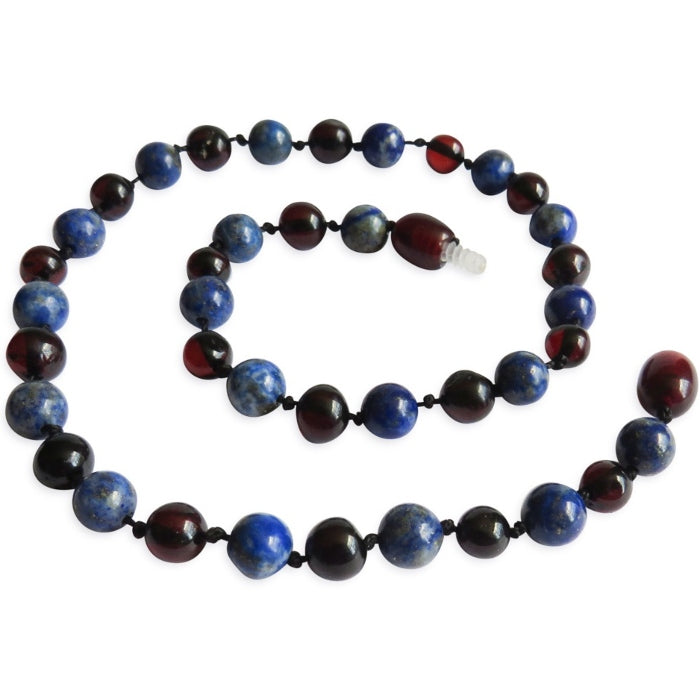 Amber and lapis hot sale lazuli necklace