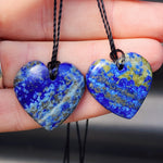 Natural Lapis Lazuli Heart Pendant Necklaces (1BBB262)