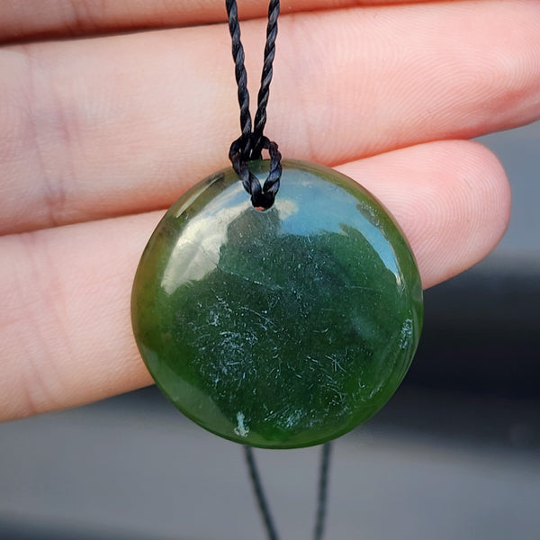 Natural Greenstone Pendant Necklace (1BBB257)