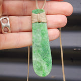 NZ Greenstone Pounamu Toki Pendant Necklace (N71)