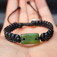 New Zealand Greenstone One Off Macrame Bracelet (1A3-713)