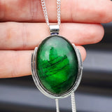 Solid Sterling Silver & Green Labradorite Handmade Necklace