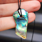 Natural Paua Abalone Free Shape Pendant Necklace (1BBB255)