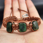 New Zealand Greenstone One Off Macrame Bracelet (1A3-660)