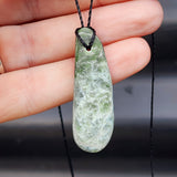 Raw New Zealand Greenstone Pounamu Pendant Necklace (AJJC2168)