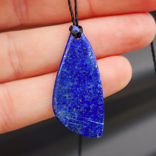 Natural Lapis Lazuli Freeshape Pendant Necklace (1BBB243)