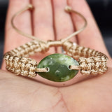 New Zealand Greenstone One Off Macrame Bracelet (1A3-671)