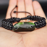 New Zealand Greenstone One Off Macrame Bracelet (1A3-662)