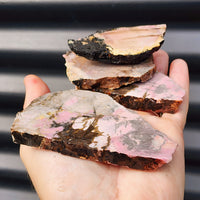 500g Raw New Zealand Rhodonite / Pink Pounamu Carving Slices (R14B73)