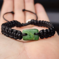 New Zealand Greenstone One Off Macrame Bracelet (1A3-702)