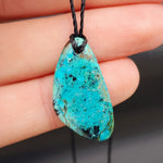 Natural Chrysocolla Freeshape Pendant Necklace (1BBB237)