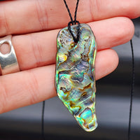 Natural Paua Abalone Free Shape Pendant Necklace (1BBB254)