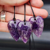 Natural Amethyst Heart Pendant Necklace