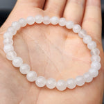 6mm White Quartz Elastic Bracelet