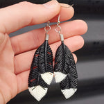 Natural Hand Carved Maori Bone Carving Earrings - Feathers