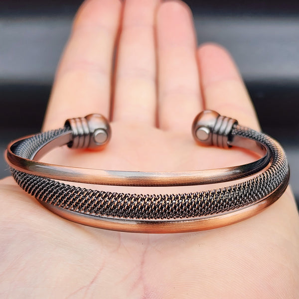 Copper Magnetic 3 Layer Cuff Bracelet