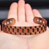 Copper Magnetic Checkered Cuff Bracelet