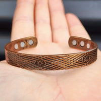 Copper Magnetic Geometric Cuff Bracelet