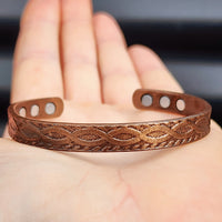 Copper Magnetic Braid Cuff Bracelet