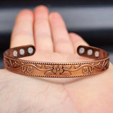 Copper Magnetic Flower Cuff Bracelet