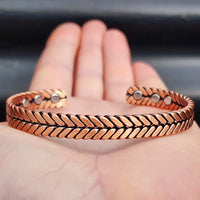 Copper Magnetic Grain Cuff Bracelet