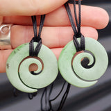 New Zealand Greenstone Pounamu Koru Pendant Necklace