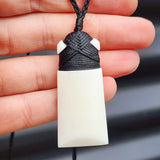 Natural Hand Carved Maori Bone Carving Pendant Necklace - Toki With Binding