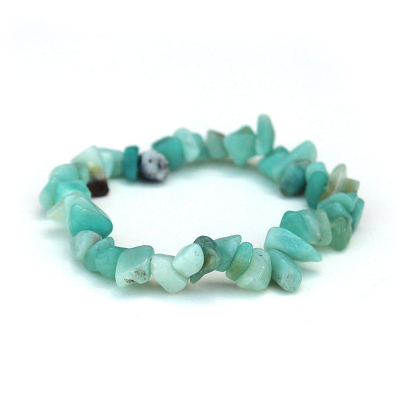 Natural Amazonite Chip Elastic Bracelet