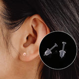 Clear Ear Stud Transparent Earring Piercing Retainer