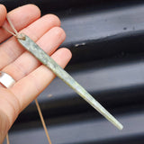 NZ Greenstone Pounamu Spear Pendant Necklace (N94)