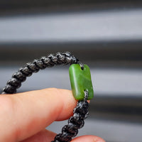 New Zealand Greenstone One Off Macrame Bracelet (1A3-713)