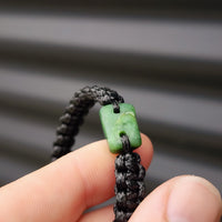 New Zealand Greenstone One Off Macrame Bracelet (1A3-702)