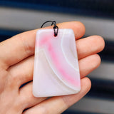 Pink Agate Carved Pendant Necklace (1BBB106)