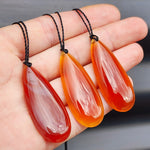 Natural Agate Carved Drop Pendant Necklace (1BBB220)