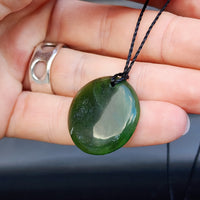 Natural Greenstone Pendant Necklace (1BBB257)