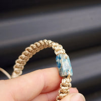 New Zealand Greenstone / Aotea One Off Macrame Bracelet (1A3-668)