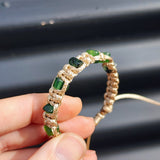 Greenstone Macrame Bracelet - Tan - 8 Stones