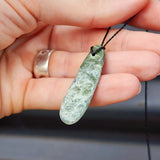 Raw New Zealand Greenstone Pounamu Pendant Necklace (AJJC2168)