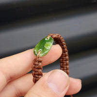 New Zealand Greenstone One Off Macrame Bracelet (1A3-666)