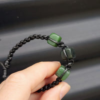 New Zealand Greenstone One Off Macrame Bracelet (1A3-672)