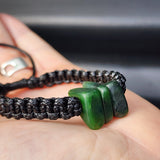 New Zealand Greenstone One Off Macrame Bracelet (1A3-651)