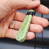 NZ Greenstone Pounamu Toki Pendant Necklace (N93)