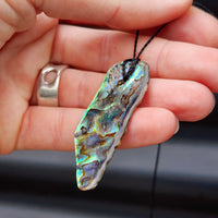 Natural Paua Abalone Free Shape Pendant Necklace (1BBB254)