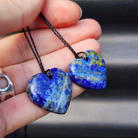 Natural Lapis Lazuli Heart Pendant Necklaces (1BBB262)