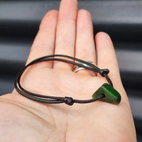 NZ Greenstone Pounamu One Off Macrame Anklet (1A3-676)