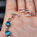 Solid Sterling Silver & Natural Blue Topaz Handmade Chain Bracelet