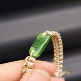 New Zealand Greenstone One Off Macrame Bracelet (1A3-659)