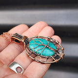 Handmade Copper & Natural Amazonite Wire Wrap Necklace