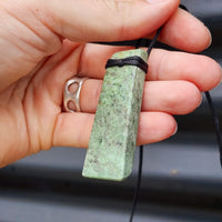 NZ Greenstone Pounamu Toki Pendant Necklace (N78)